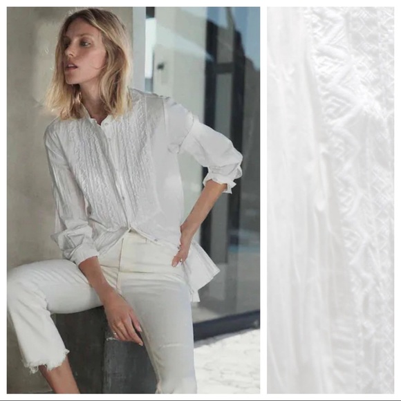 Zara Tops - NWT. Zara Wrinkle-effect Poplin Shirt. Size XS.